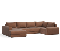 Диваны угловые в гостиную, Угловой диван Модерно П-образный, рогожка