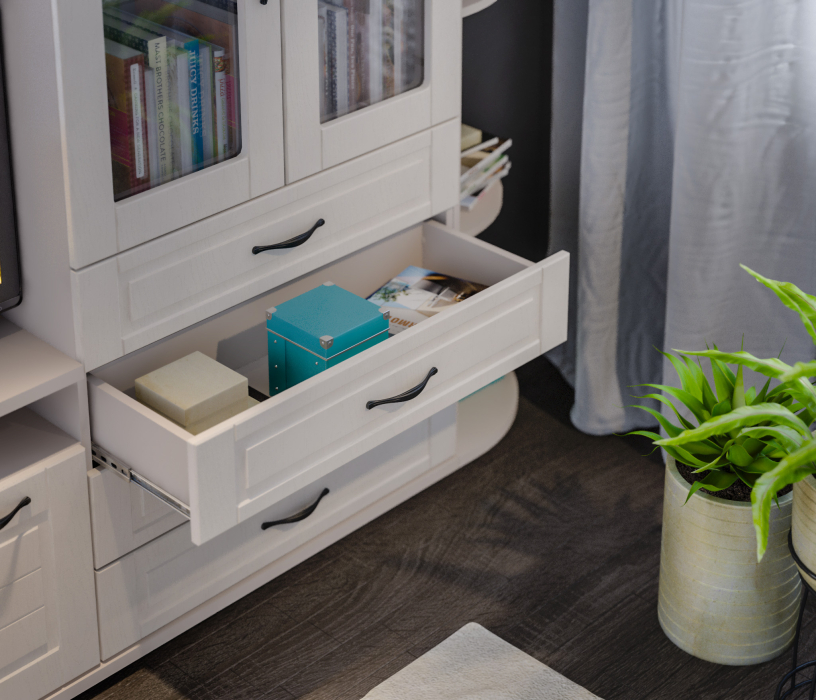 , Сити СБ-2925 Шкаф-витрина Бежевый песок/МДФ Кофе