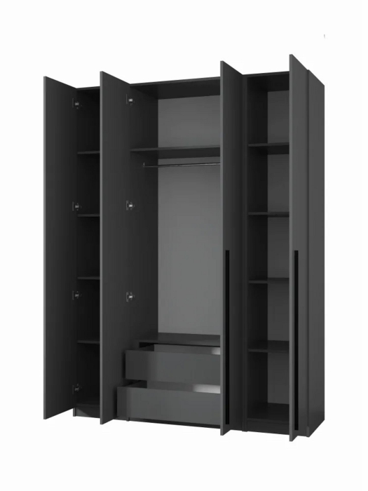 Шкафы, Шкаф для одежды распашной с ящиками 4-х дверный, София, 2200х1600х520 мм