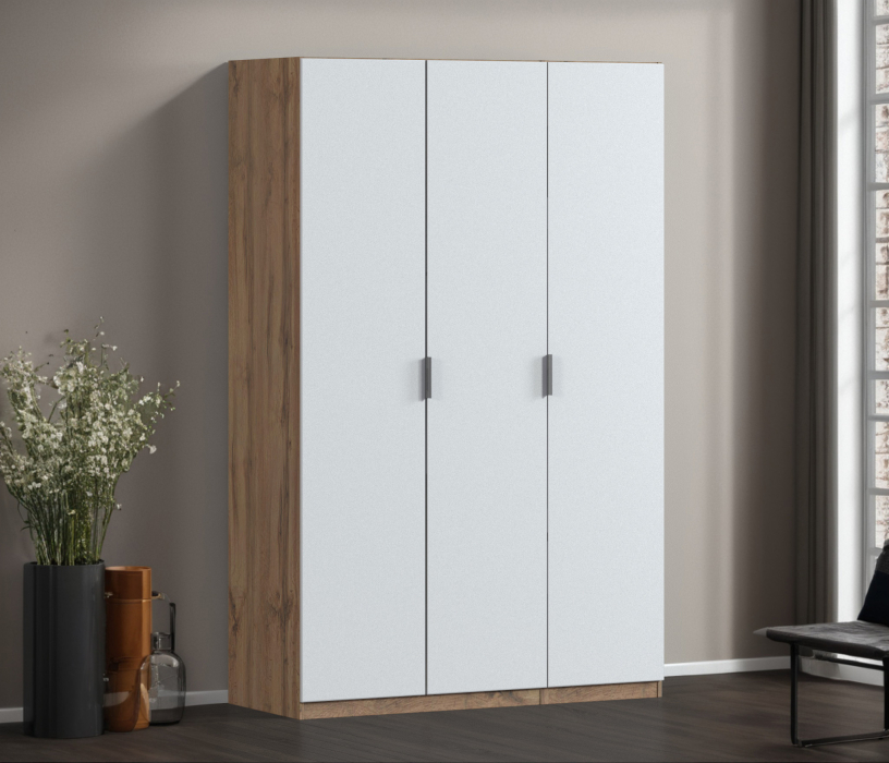 Для одежды, Шкаф трехдверный Макс 1500 мм, вариант №2 (ЛДСП, корпус дуб вотан)