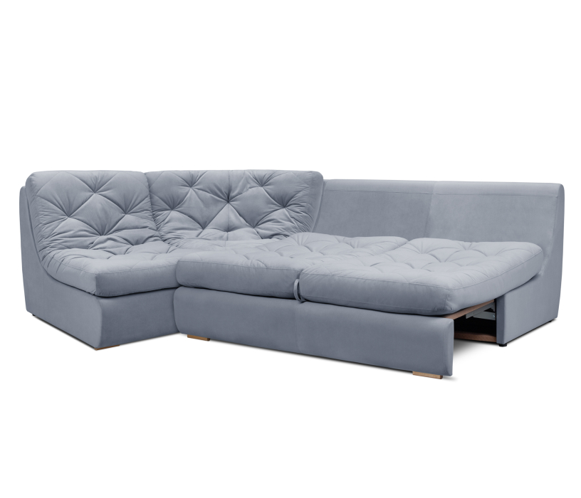 Диваны угловые в гостиную, Модульный угловой диван Борнео со спальным местом, велюр