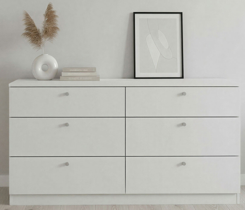 Комоды, Комод 140х40х72 см, Теви 6 ящиков