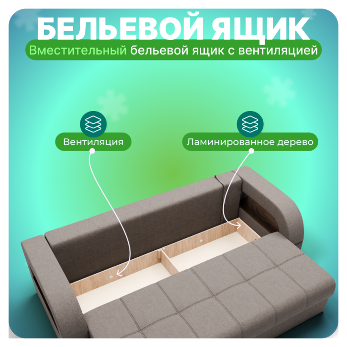 Диваны прямые, Прямой диван Рич-1, НПБ, Квест