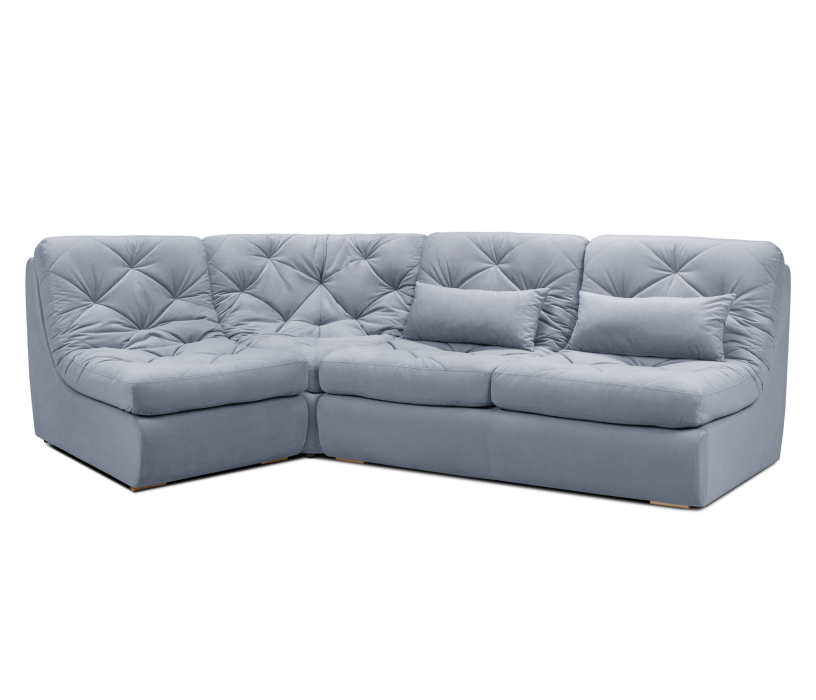 Диваны угловые в гостиную, Модульный угловой диван Борнео со спальным местом, велюр