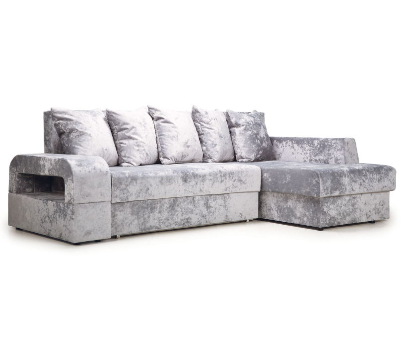 Диваны угловые в гостиную, Угловой диван Марго 1 правый, велюр