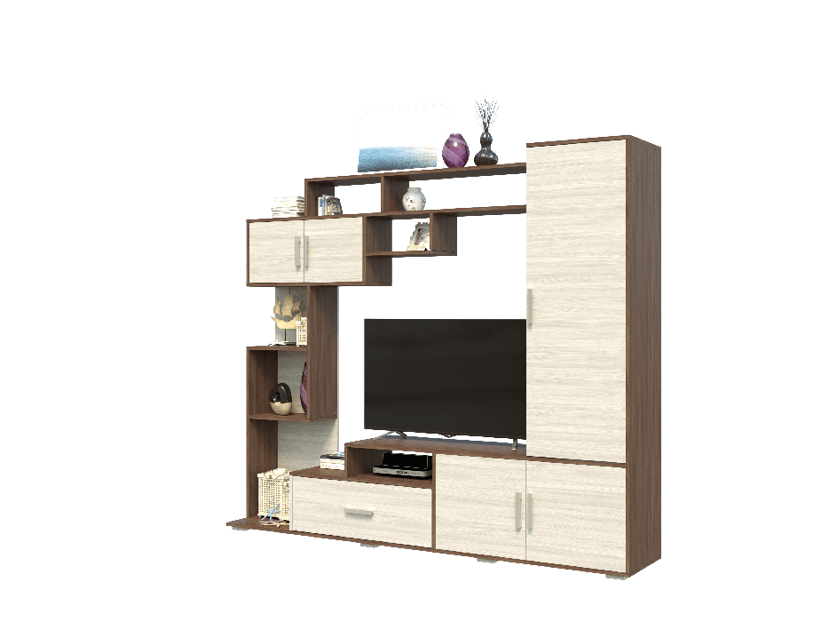 Стенки для гостиной, ЛДСП Гостиная ПЕКИН Ясень Шимо