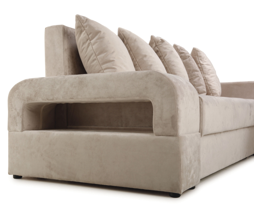 Диваны угловые в гостиную, Угловой диван Марго 1 правый, велюр