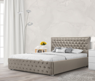 Кровать с мягким изголовьем Флоренция 1600 с подъемным механизмом, микровелюр