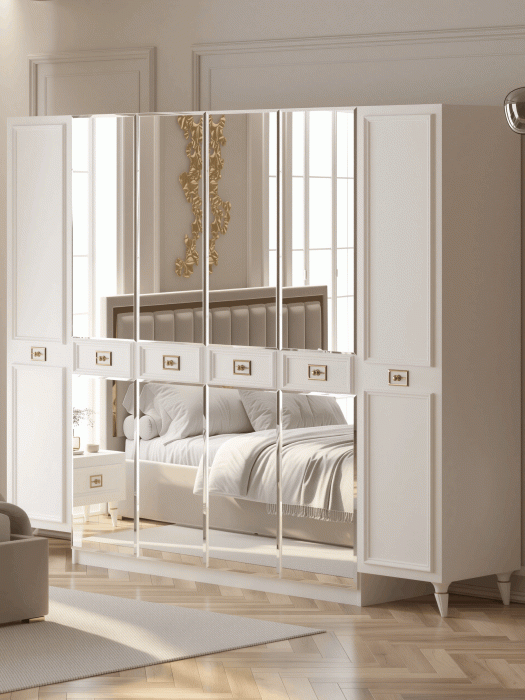 Шкафы распашные, Шкаф в спальню 6-ти дверный (золото)