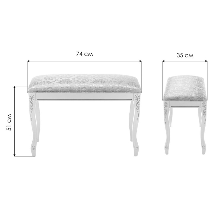 Банкетки, Банкетка Валентино (патина золото / бежевый)