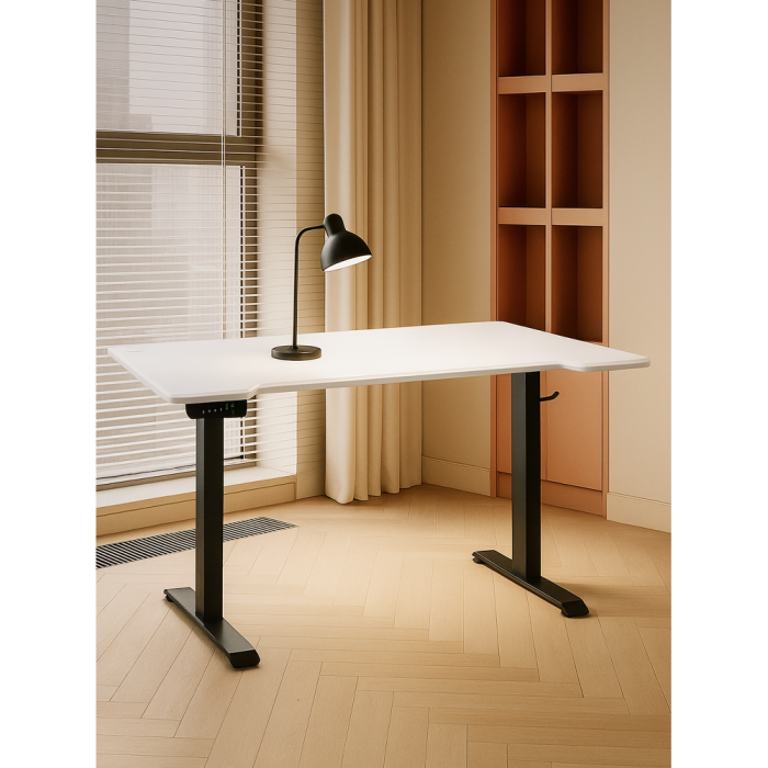 Прямые компьютерные столы, Компьютерный стол Маркос с механизмом подъема 140х80х75, черный