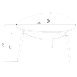 Стол журнальный БьютиСтайл 39 дуб вотан/черный/вотан
