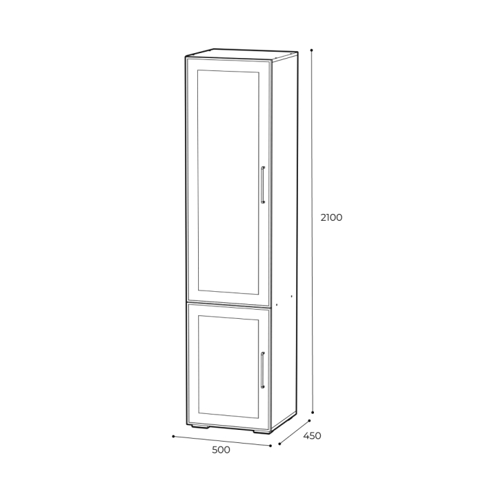 Шкафы одностворчатые, Шкаф-пенал Антеро П-500