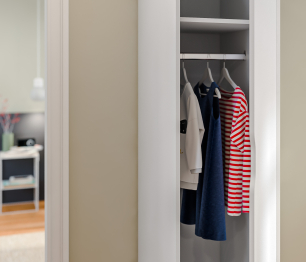 Шкаф 1 дверный Mika / Мика СБ-3271 Белый/Белый,Серый