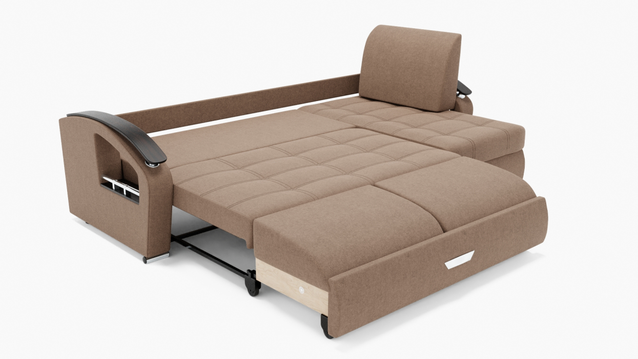 Диваны угловые в гостиную, Угловой диван Дубай-1 с оттоманкой ППУ, велюр