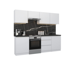 Кухонный гарнитур Леон прямой 240 см, белый