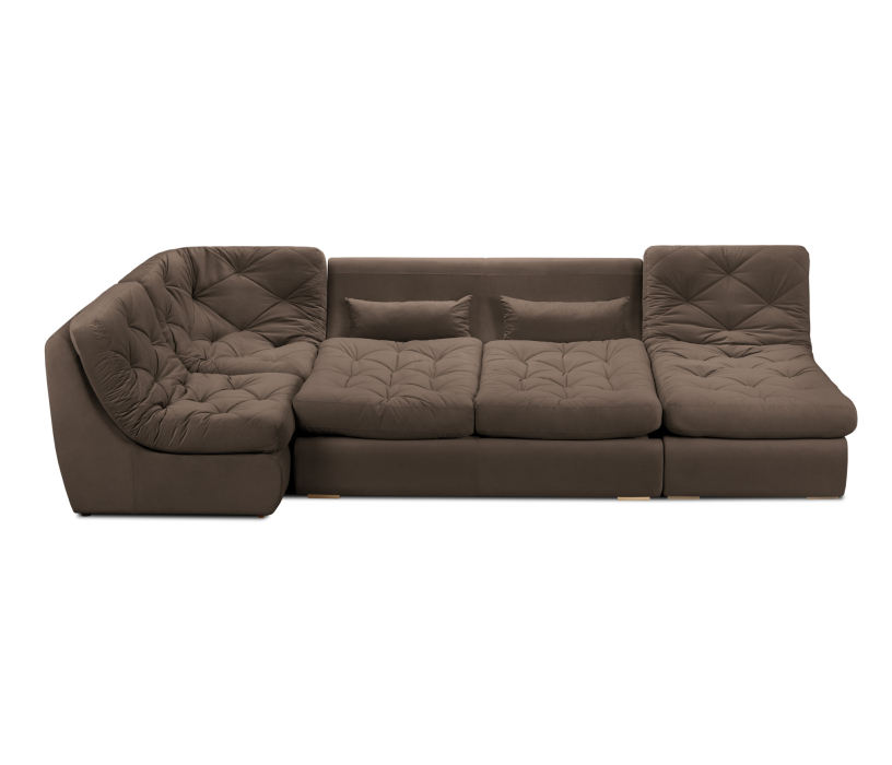 Диваны угловые в гостиную, Диван модульный Борнео со спальным местоп П-образный, велюр