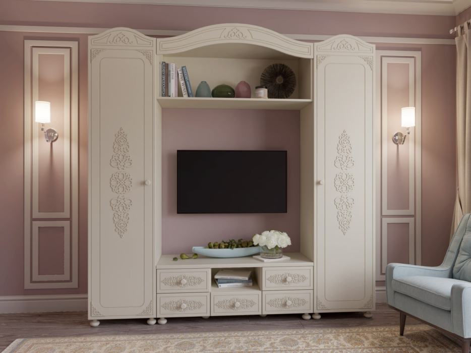 Шкафы пеналы, Шкаф Ассоль плюс АС-53К (правый с короной)