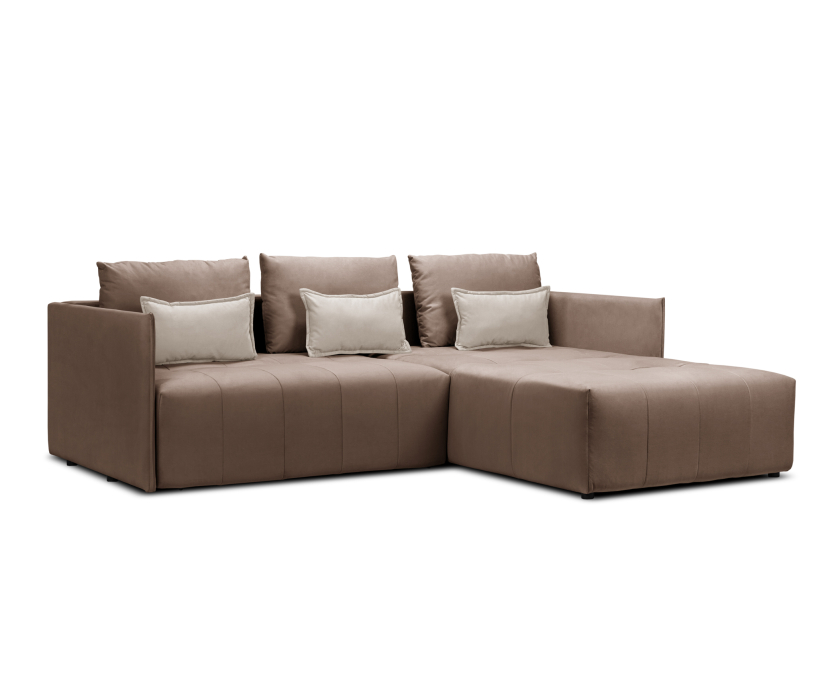 Диваны угловые в гостиную, Диван еврокнижка угловой Чилетти, микровелюр