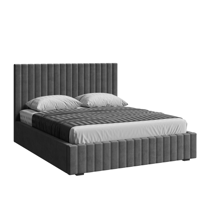 Мягкая кровать, Кровать односпальная Болонья велюр с ПМ 90х200 см