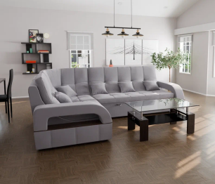 Модульный диван Майами-3,микровелюр,антивандальная ткань,венеция