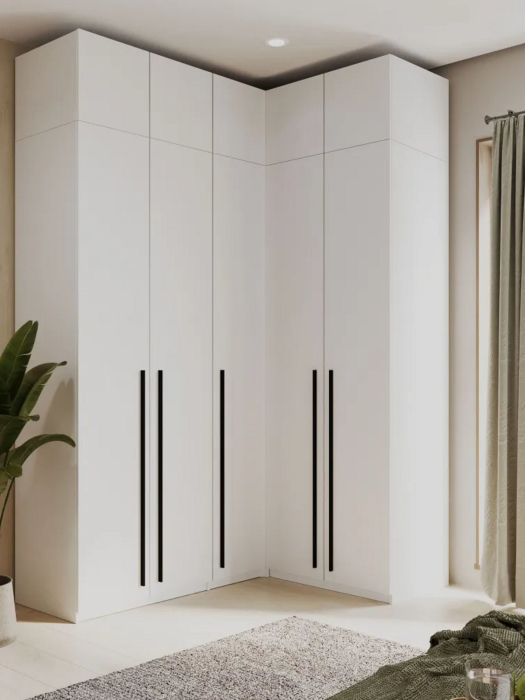 Шкафы, Угловой шкаф для одежды распашной с ящиками и антресолью, София, 2600х1700х1300мм