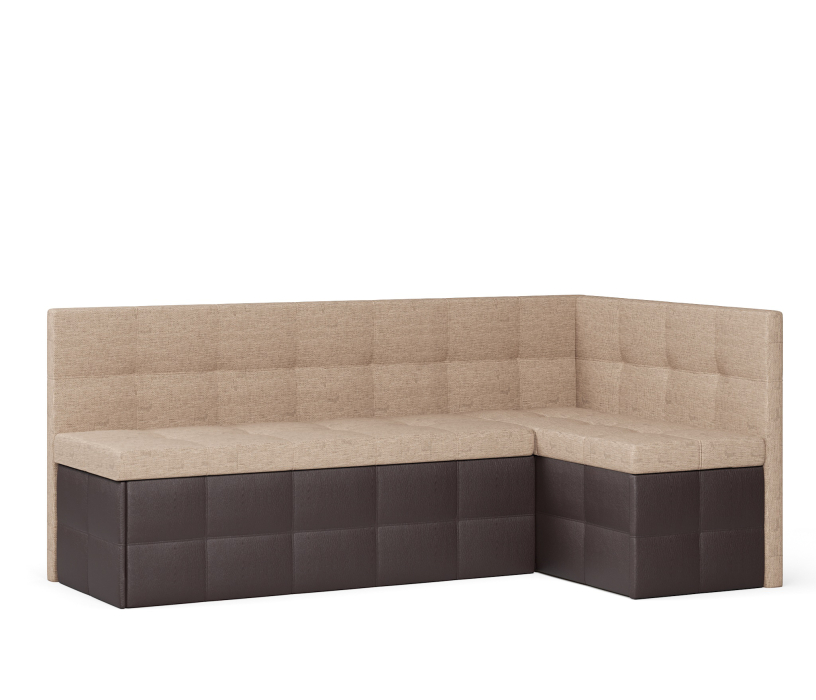 Диваны угловые кухонные, Диван кухонный угловой Домино выкатной, рогожка+экокожа