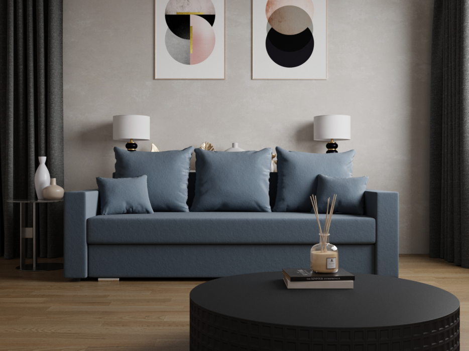 Диваны с ящиком для белья, Прямой диван Олимп-1 ПБ, велюр