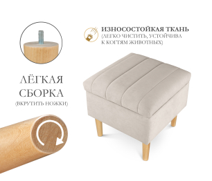 Пуф банкетка Париж 42 с ящиком, микровелюр