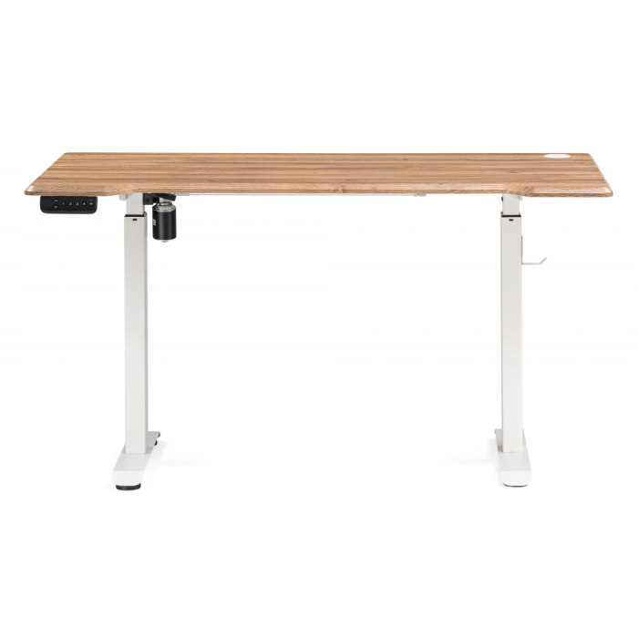 Прямые компьютерные столы, Компьютерный стол Маркос с механизмом подъема 140х80х75, белый