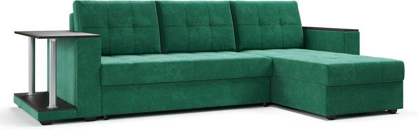 Диван-кровать угловой со столом Атланта Классик 145, велюр