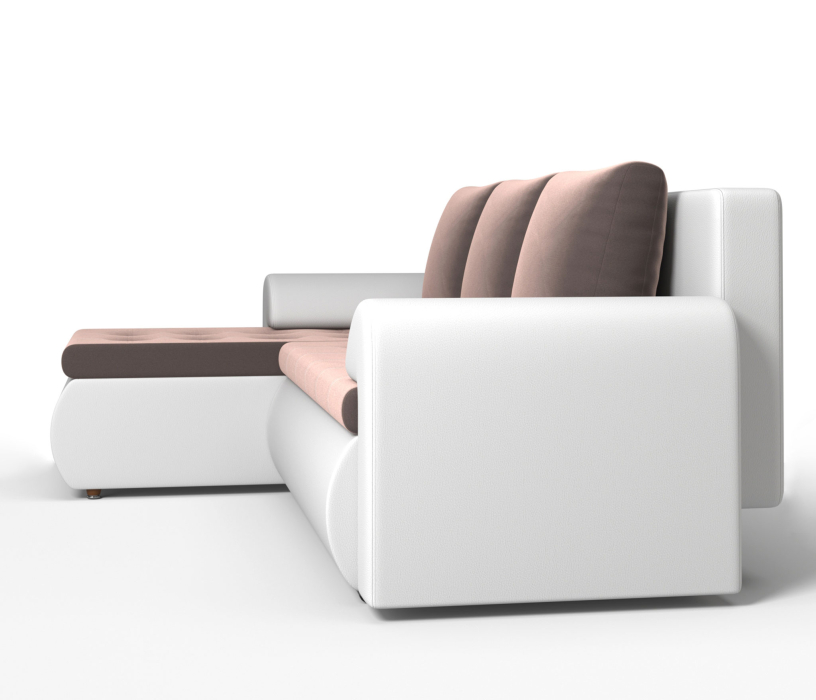 Диваны угловые в гостиную, Угловой диван Ванкувер левый, экокожа/велюр