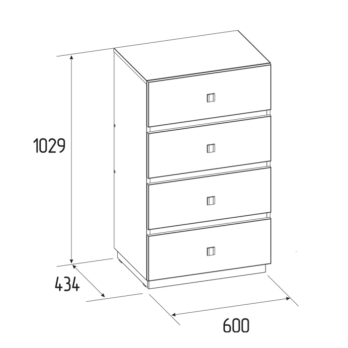 Комоды, Комод высокий Neo 45