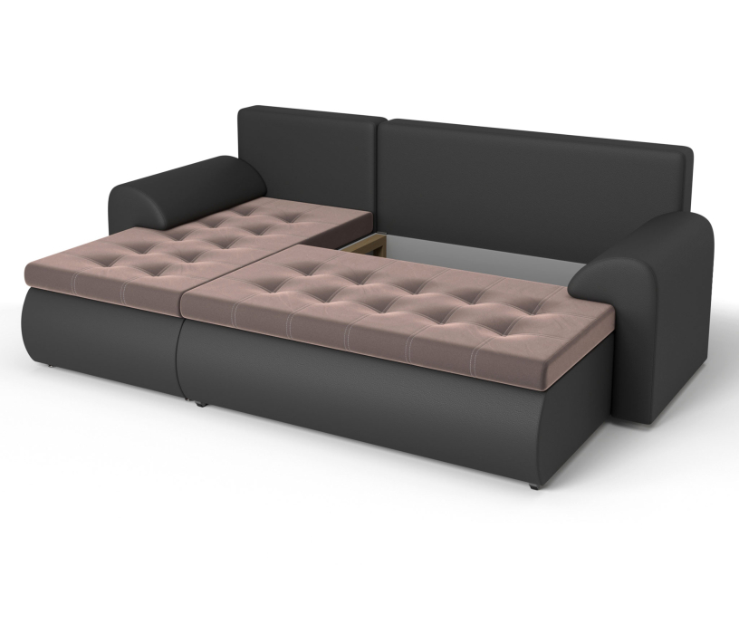 Диваны угловые в гостиную, Угловой диван Ванкувер левый, экокожа/велюр