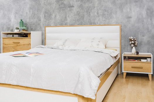 Кровати, Кровать с ортопедическим основанием (дерево) Айрис 308 Люкс 140х200, дуб