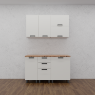 Кухонные гарнитуры, МК Аленушка 1,4м с ящ. Магнолия