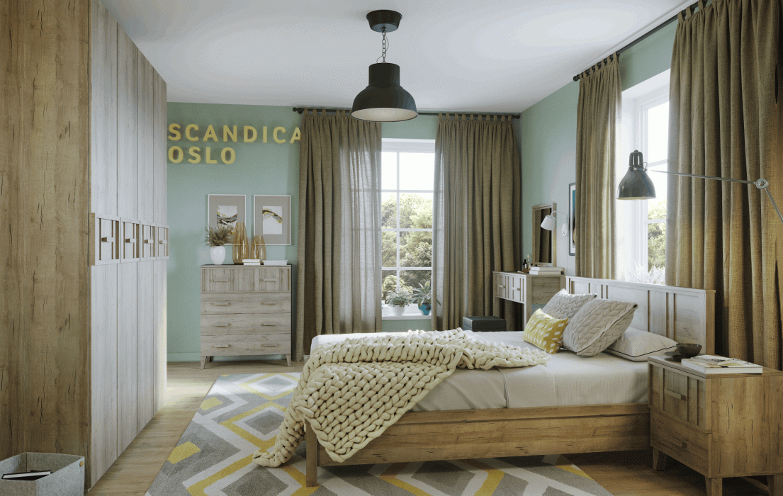 Кровати, Спальня Scandica Oslo (модуль 307) Кровать 160*200 с орт.осн.