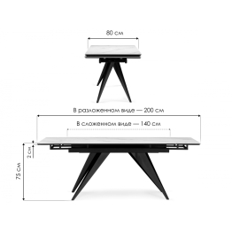 Стеклянный стол Дарвин 140(200)х80