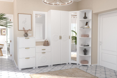 Шкаф угловой с зеркалом «Монблан» МБ-20К