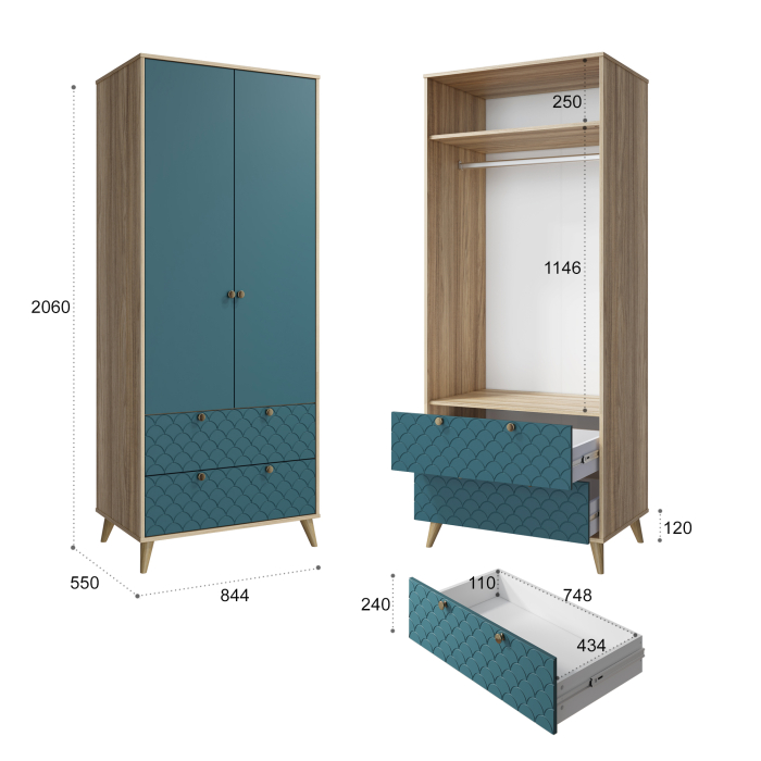 Шкафы распашные, Шкаф Велламо ВО-07