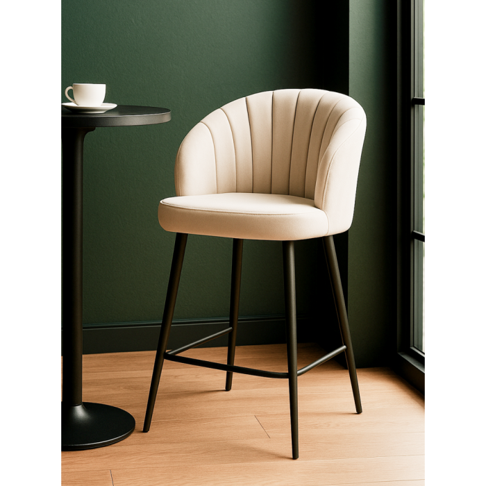 Барные стулья, Стул полубарный на металлокаркасе Бэнбу некрутящийся marseille (чёрный)