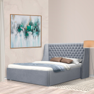 Мягкая кровать, Кровать с мягким изголовьем Пандора 1400, микровелюр