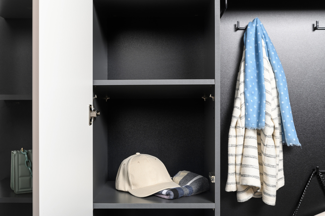 Шкафы распашные, Шкаф для одежды Сидней 16.367.01, антрацит, веллюто капучино