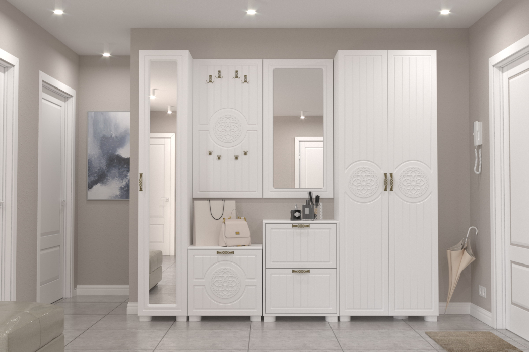 Для одежды, Шкаф-пенал с зеркалом «Монблан» МБ-22К