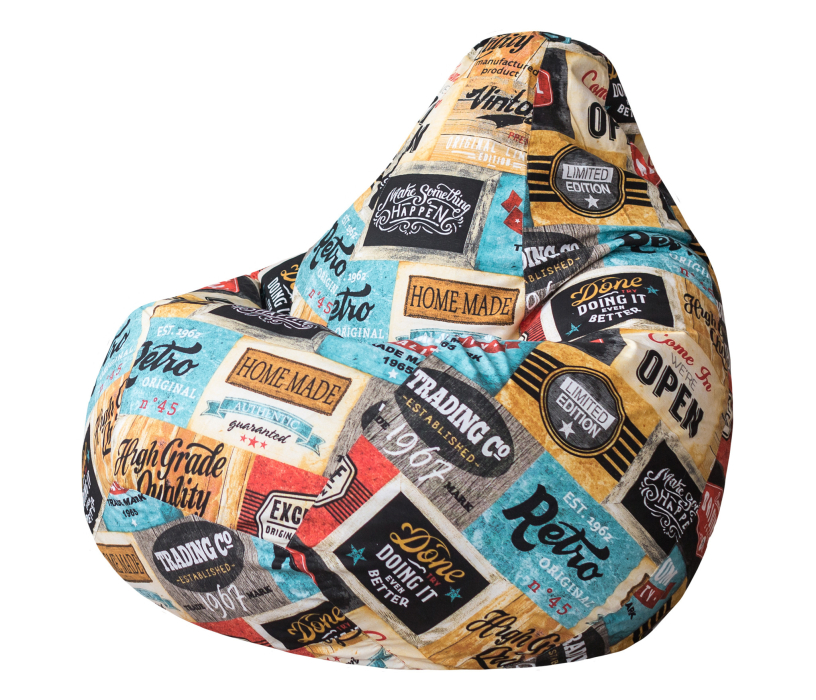 Кресло для отдыха, Кресло Мешок Жаккард 2XL