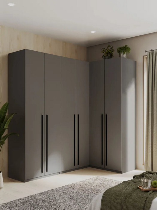 Шкафы, Угловой шкаф для одежды распашной с ящиками, София, 2200х2100х1300мм