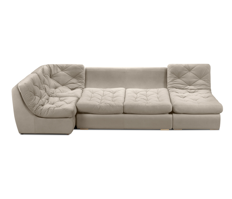 Диваны угловые в гостиную, Диван модульный Борнео со спальным местоп П-образный, велюр