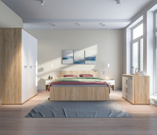 Спальные гарнитуры, Мамбо Спальня Комплект 3 Дуб Сонома/Белый