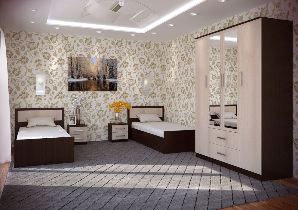 В спальню, Фиеста Уют Шкаф 4-х дверный