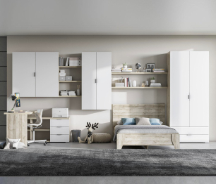 Шкаф Анима ШК-3005, дуб серый, белый